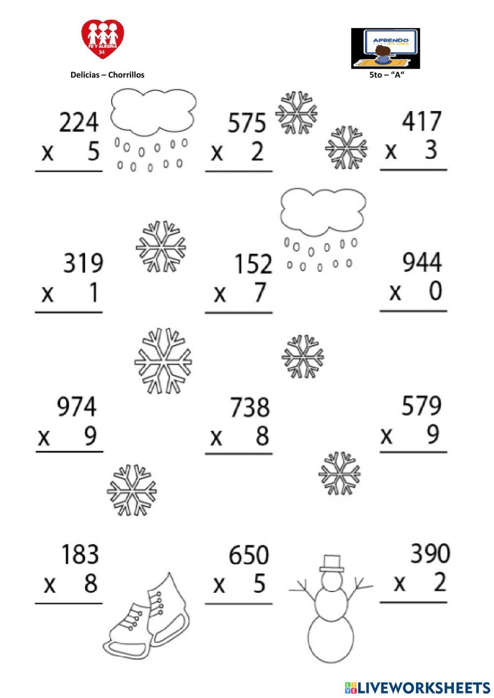 Cuatro operaciones matematicas