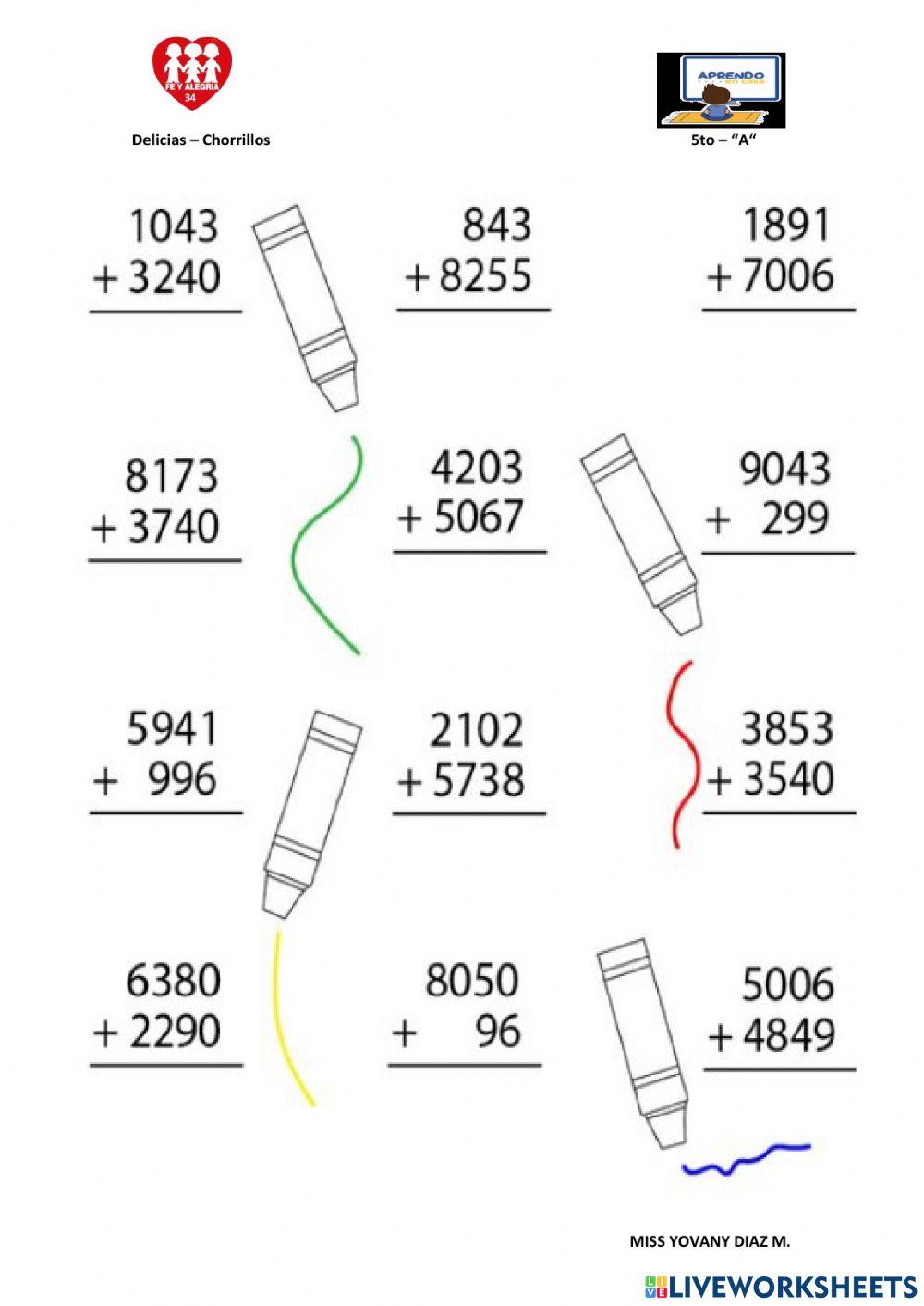 Cuatro operaciones matematicas