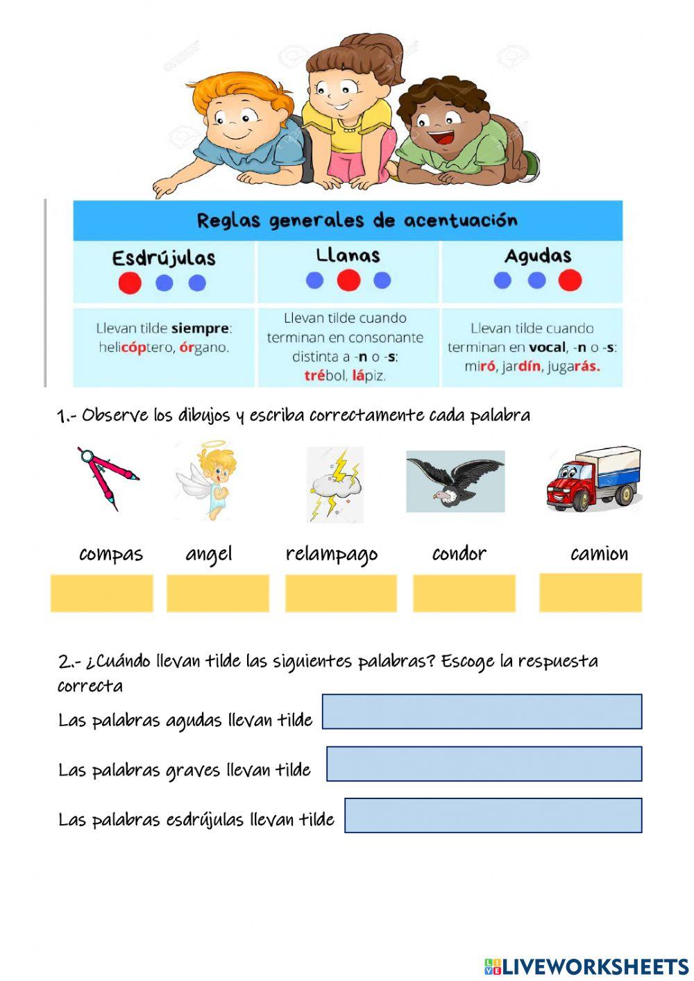 Palabras por el acento