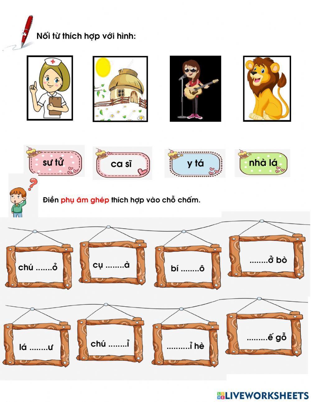 Học vần 1: phụ âm ghép