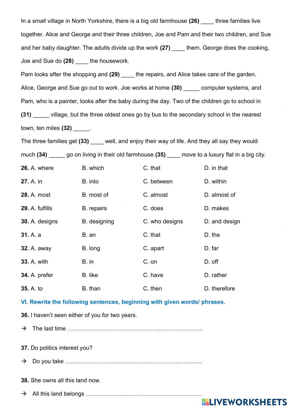 MOET English G12 - Sample Test (Units 1&2)
