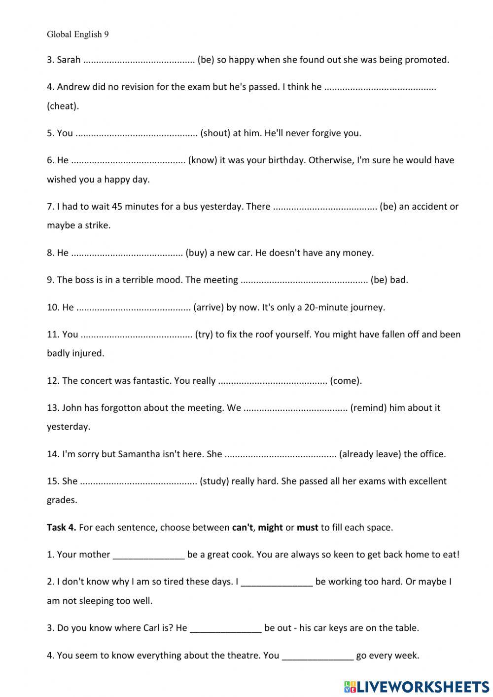 Modal verbs of deduction