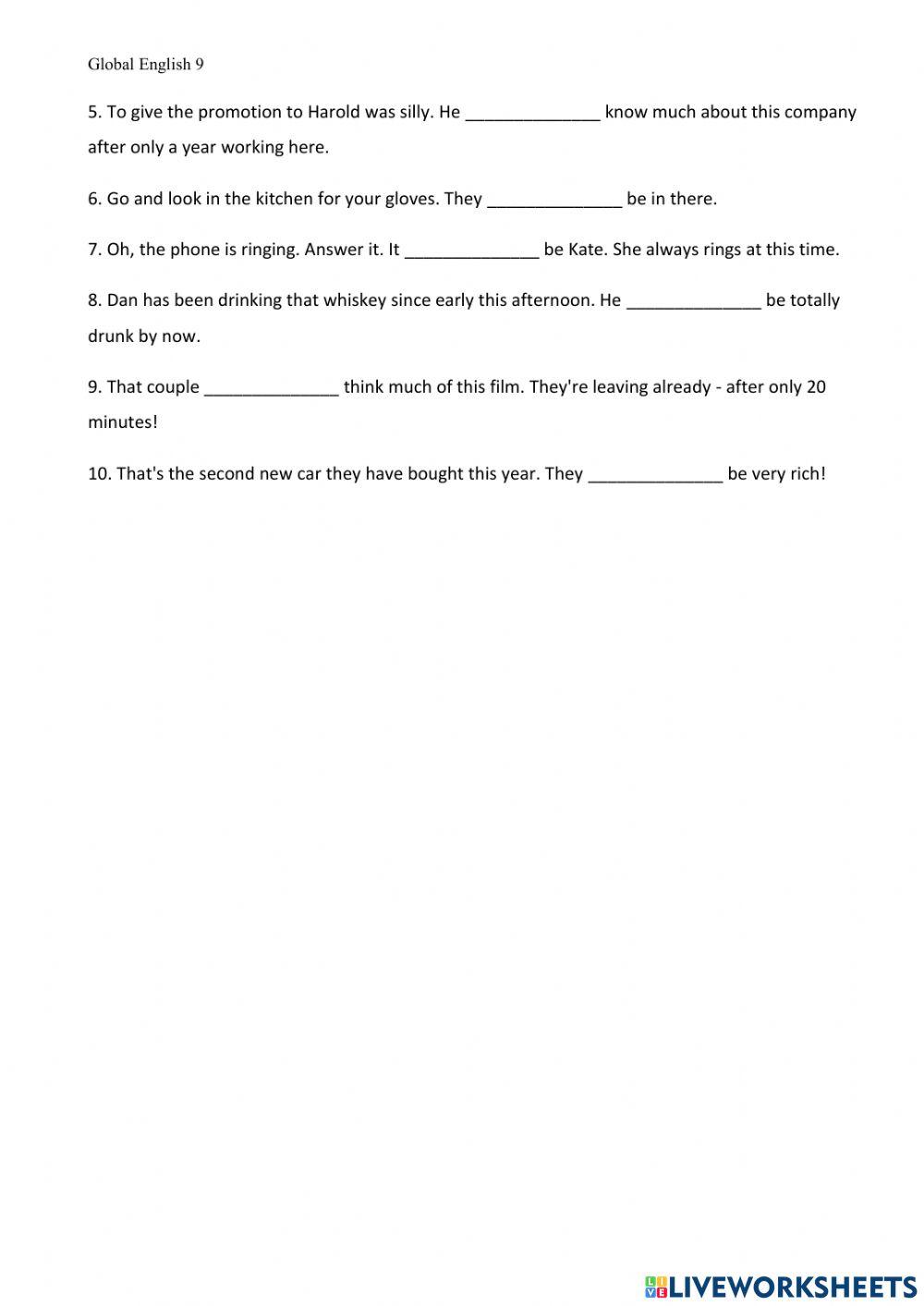 Modal verbs of deduction