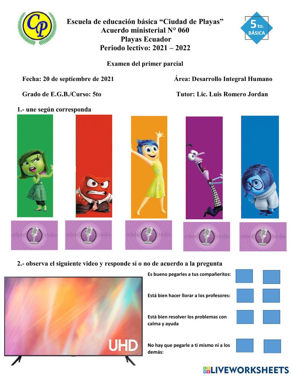 Examen primer pacial