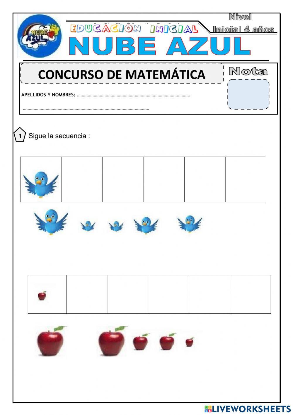 Examen concurso matematica