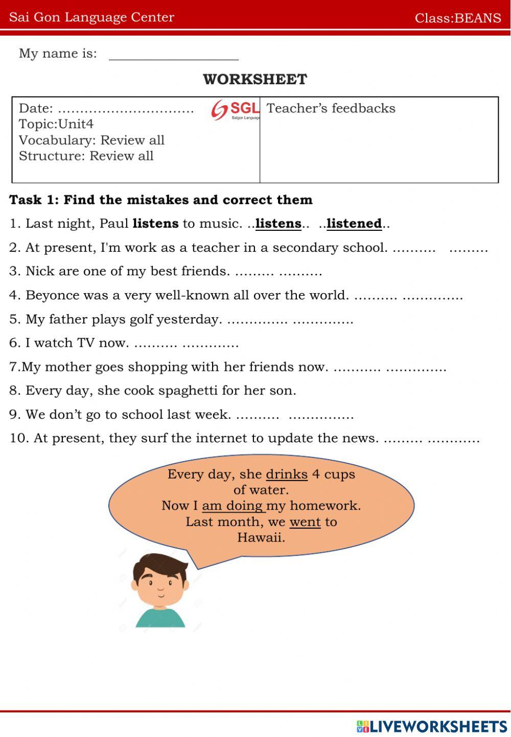 Past simple tense