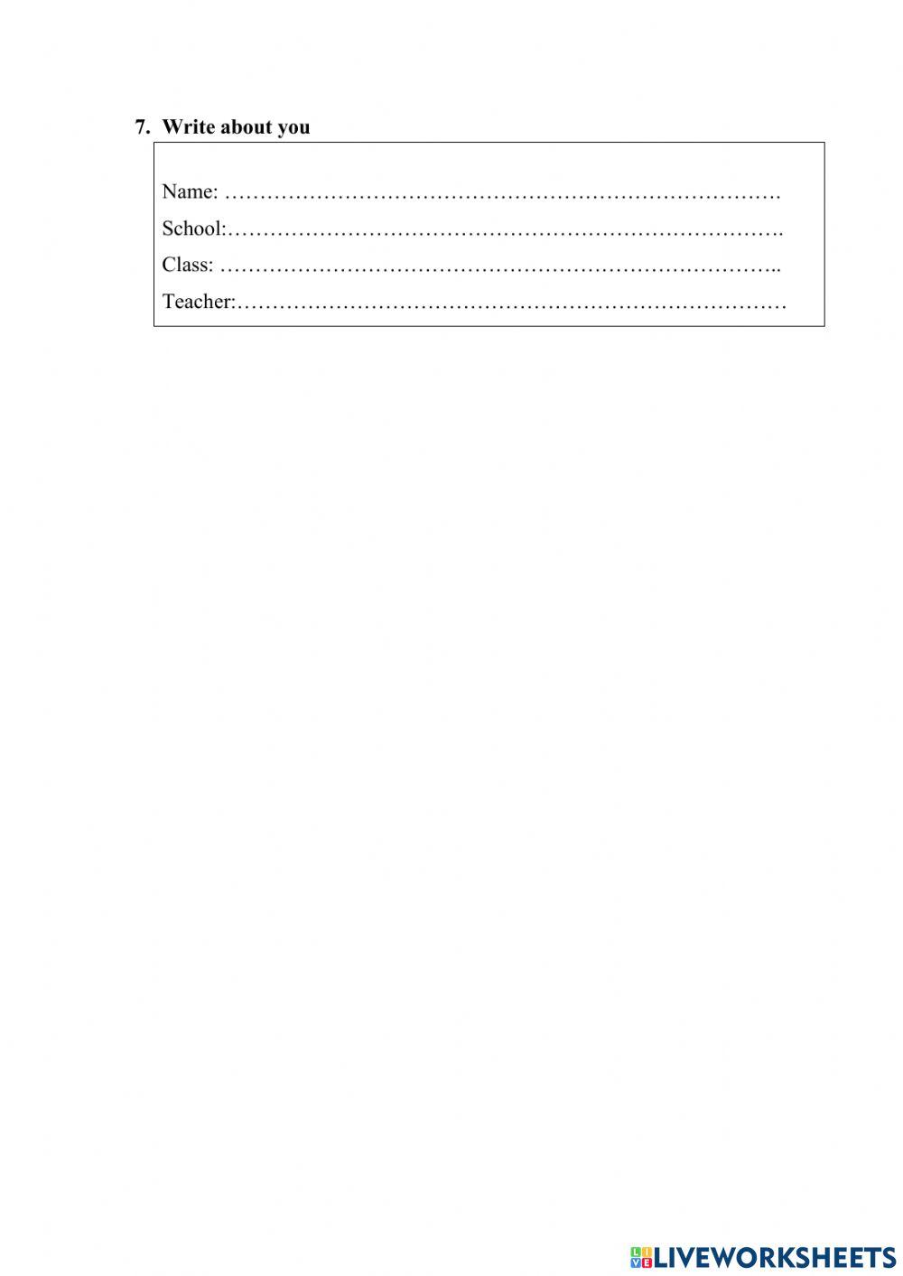 Unit 1 - Grade 3 - workbook