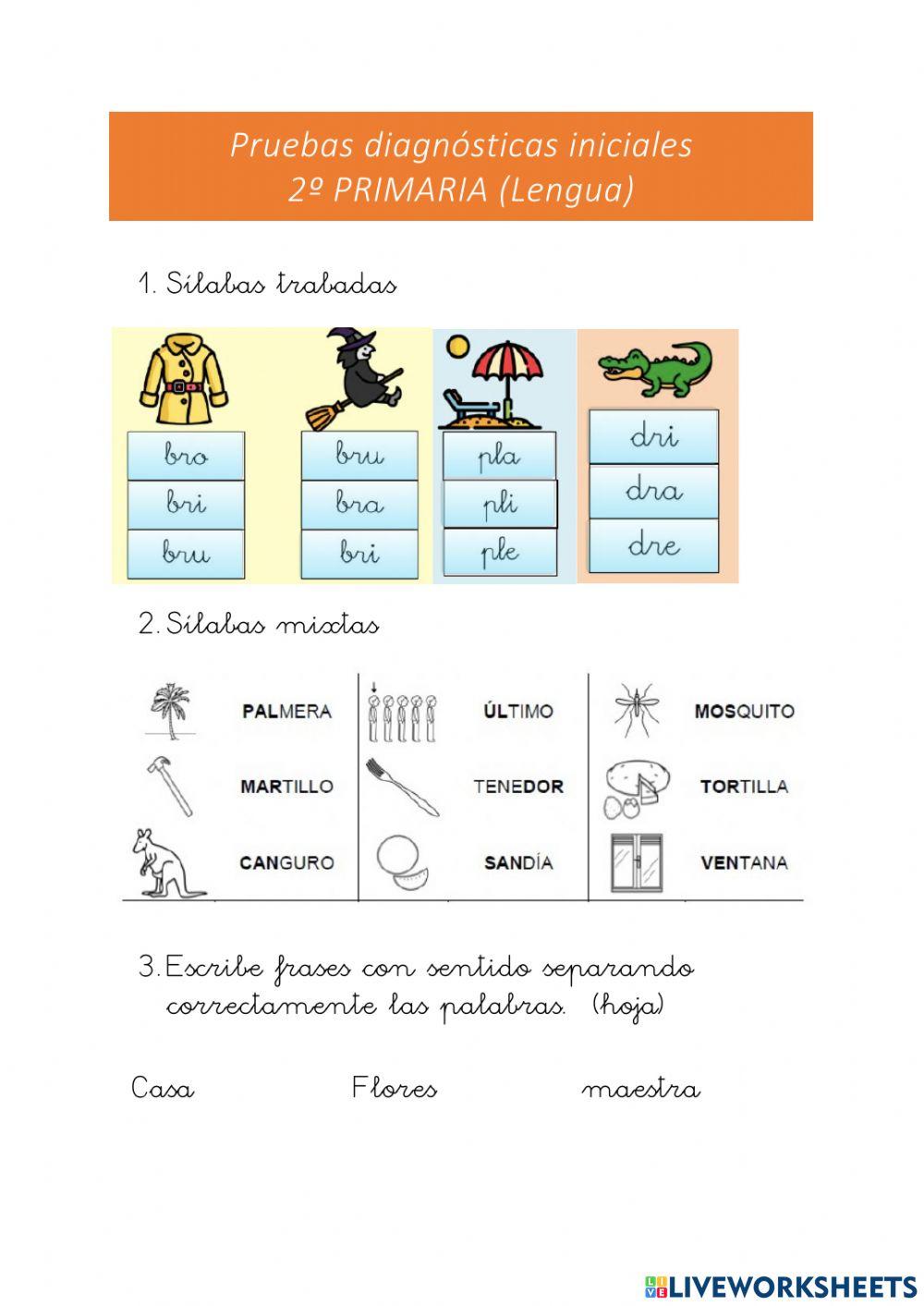 Lengua 2º prueba inicial