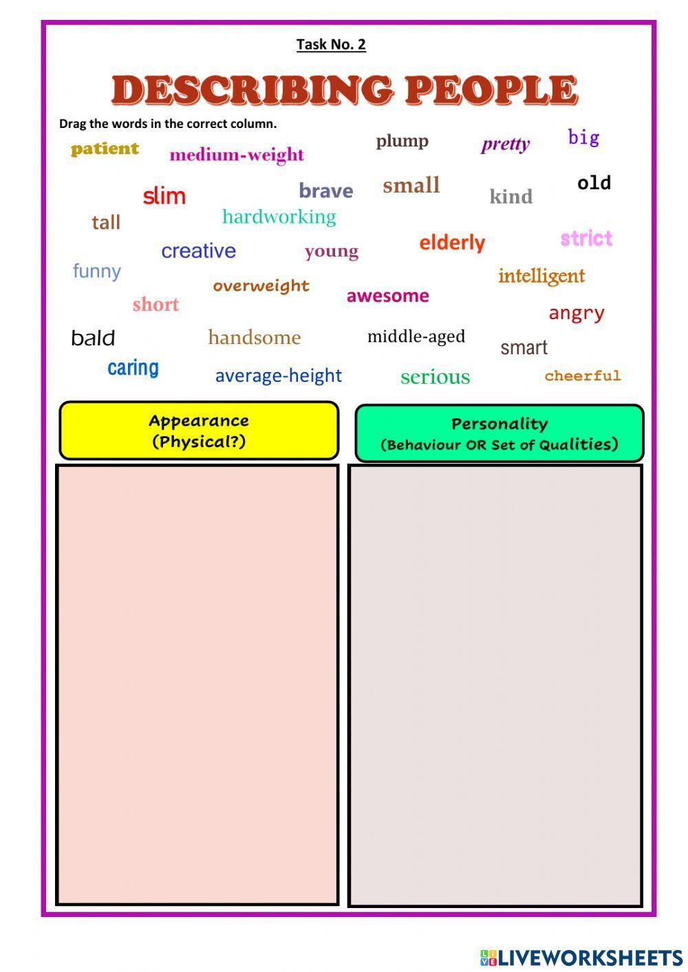 Adjectives: Describe People