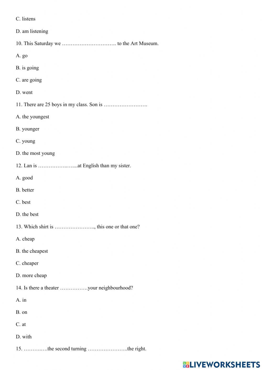 Grade 6 - First term test