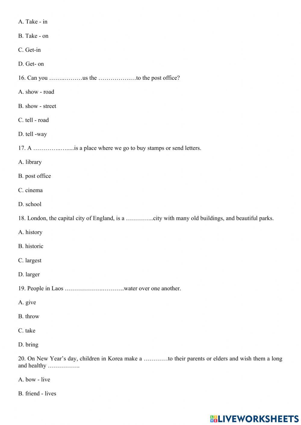 Grade 6 - First term test