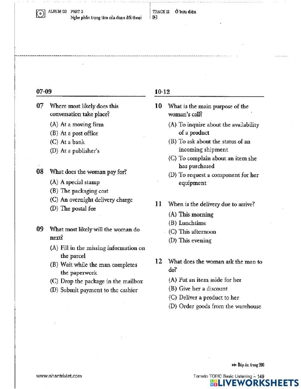 TOEIC 1 listening part 3
