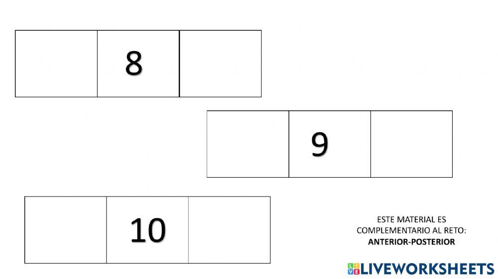 Número anterior y posterior