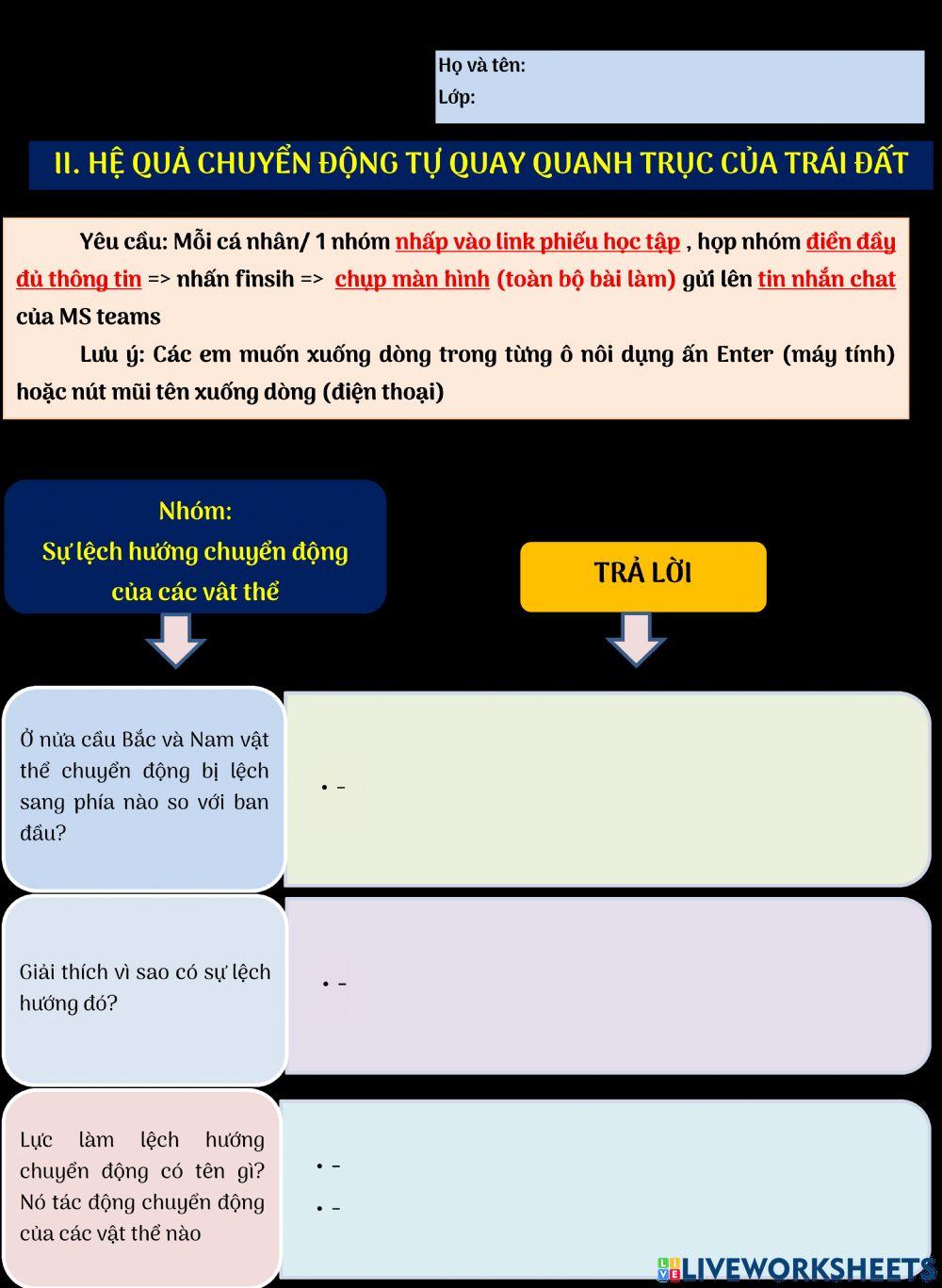 Bài 5 .TRÁI ĐẤT PHẦN II.3