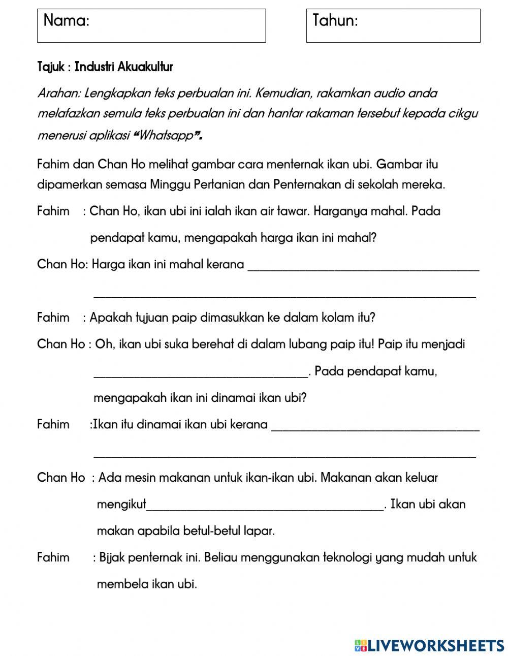 BM SJKC TAHUN 5 : Industri Akuakultur