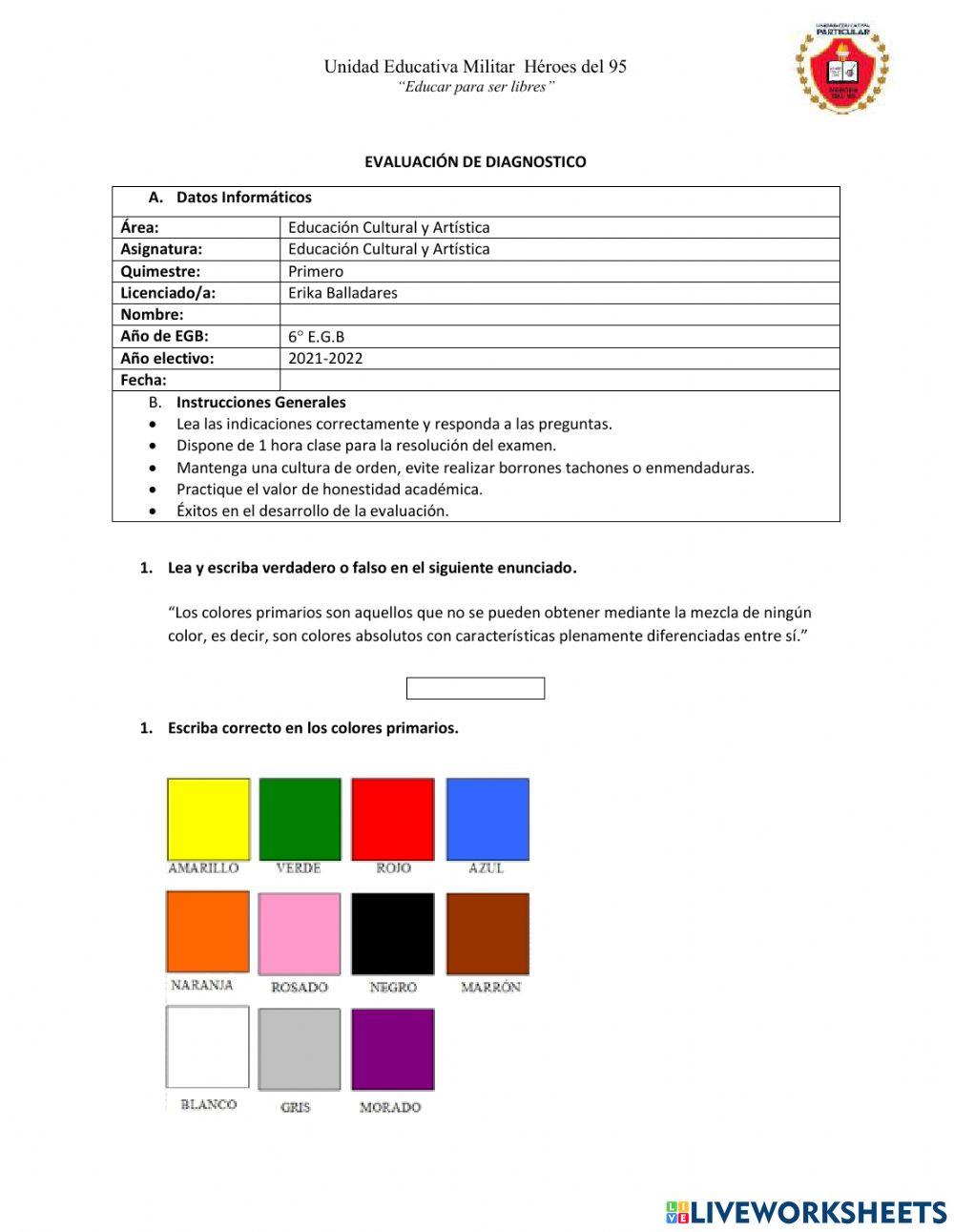 Evaluación  de diagnostico