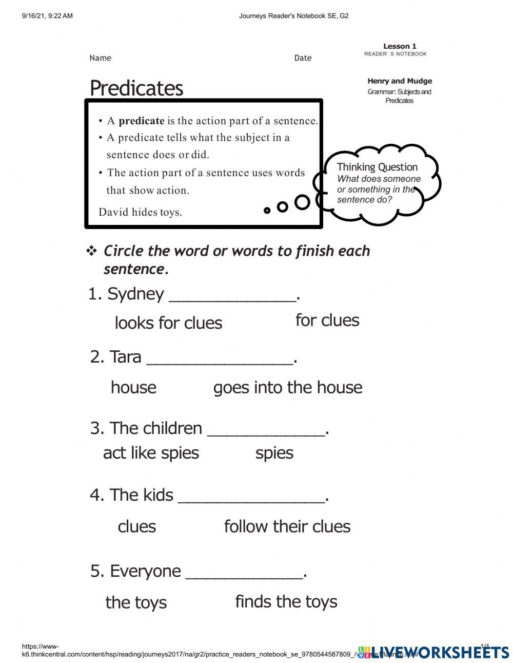 U1 W1 Grammar Subject