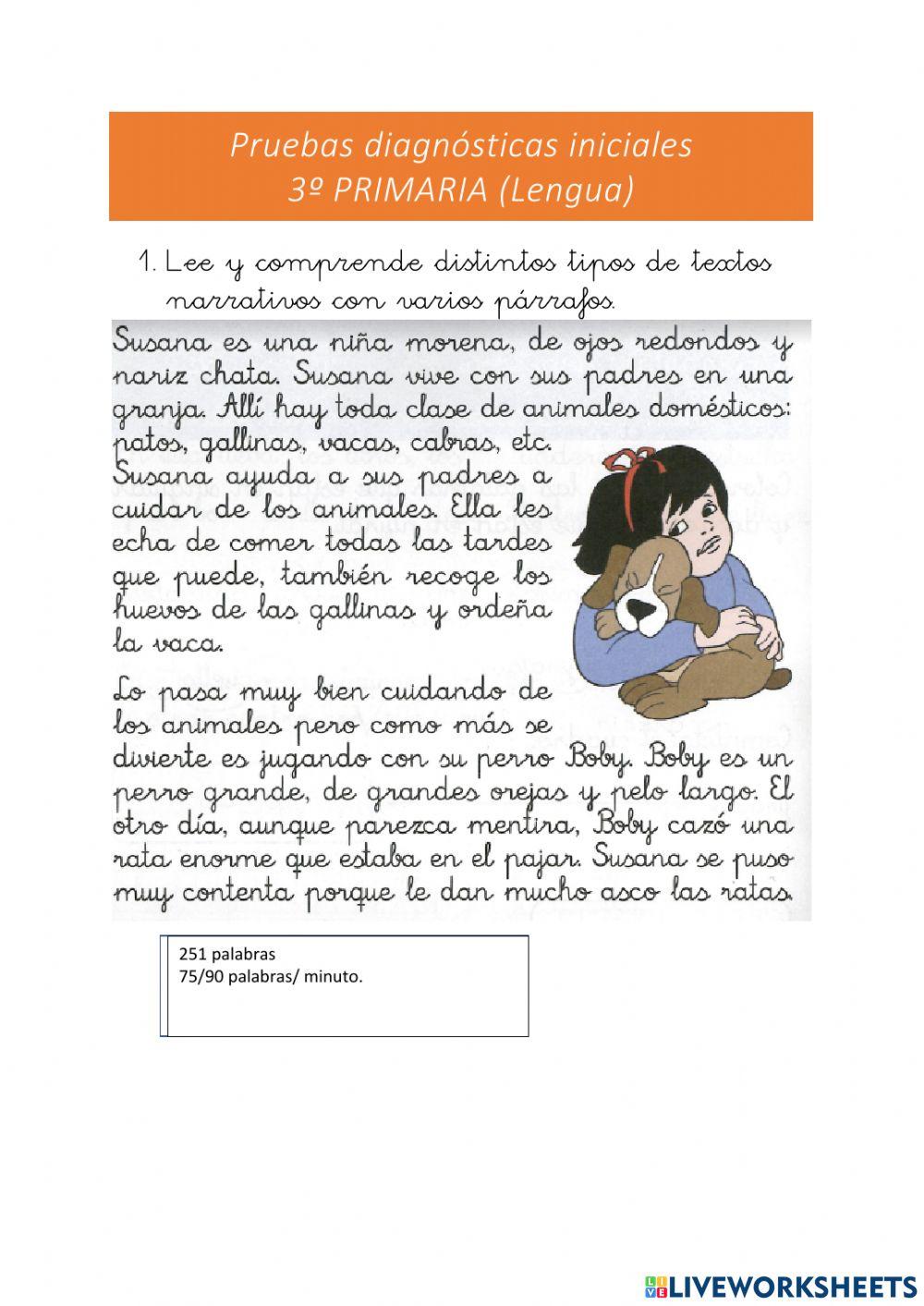 3º P lengua prueba inicial