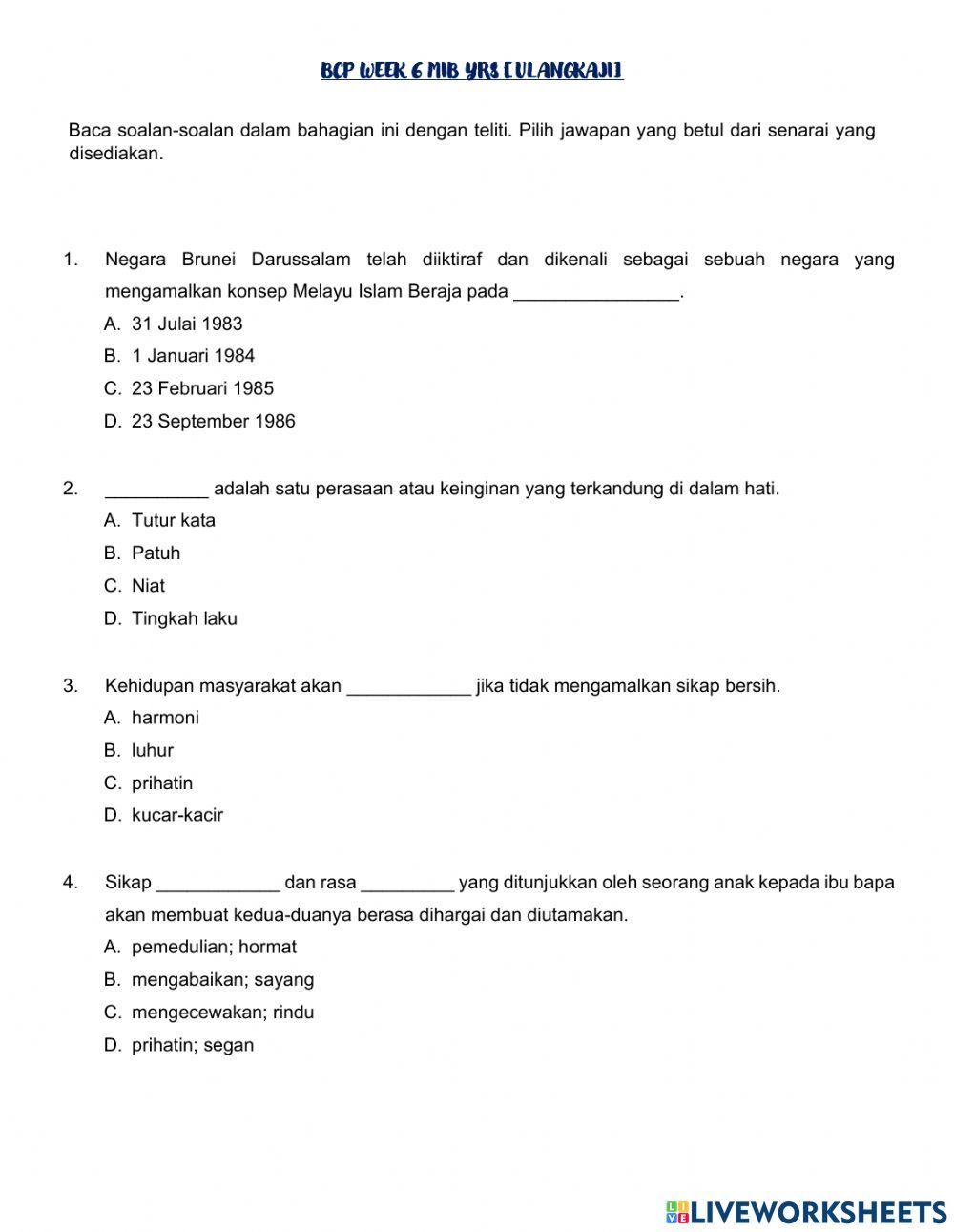 WEEK 6 MIB YR 8 ULANGKAJI