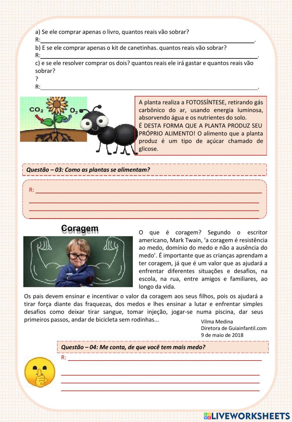 Atividade interdisciplinar quinta