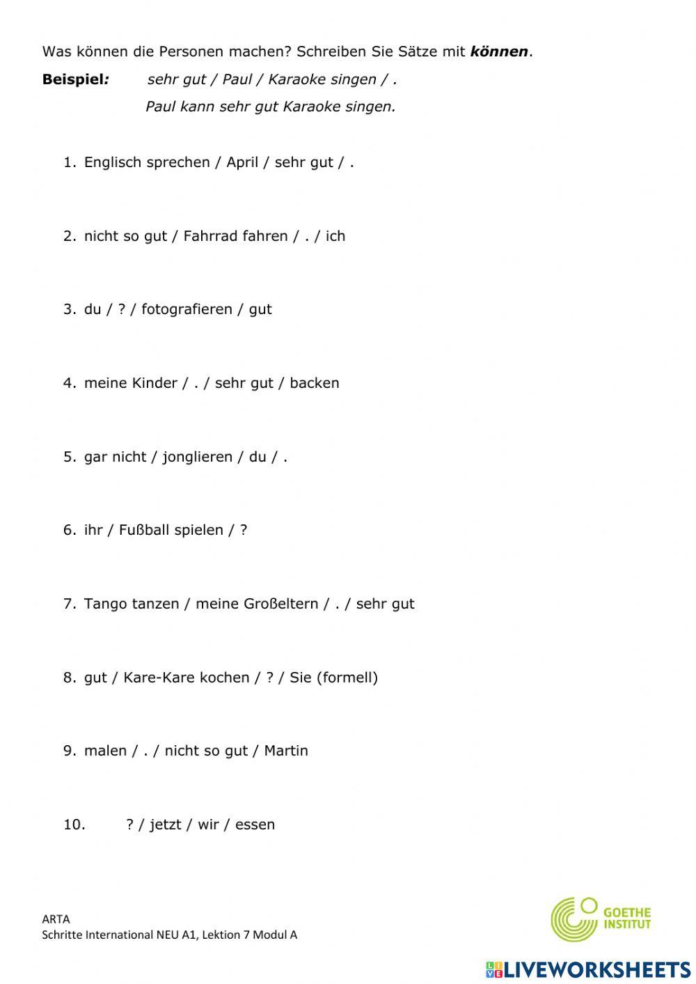 Puzzle Sätze (können)