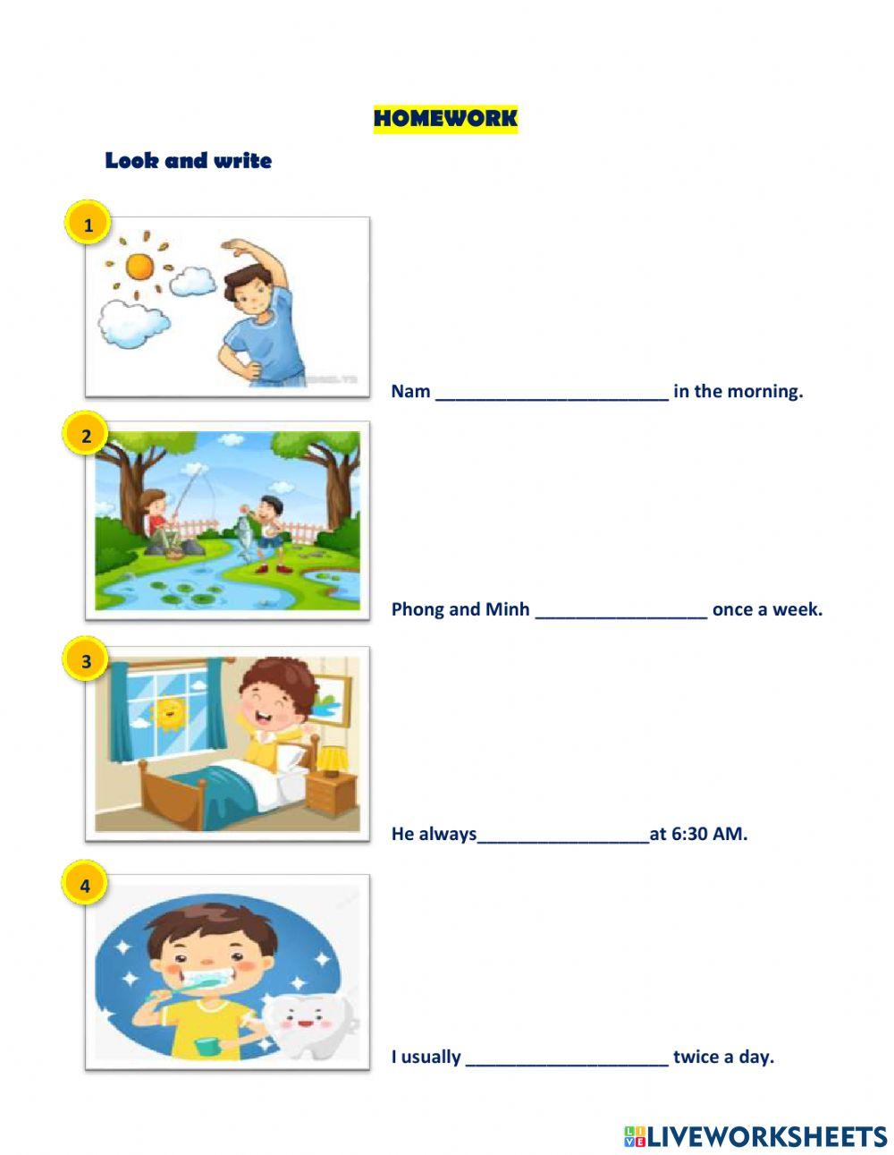 Homework-lesson 1-daily routine