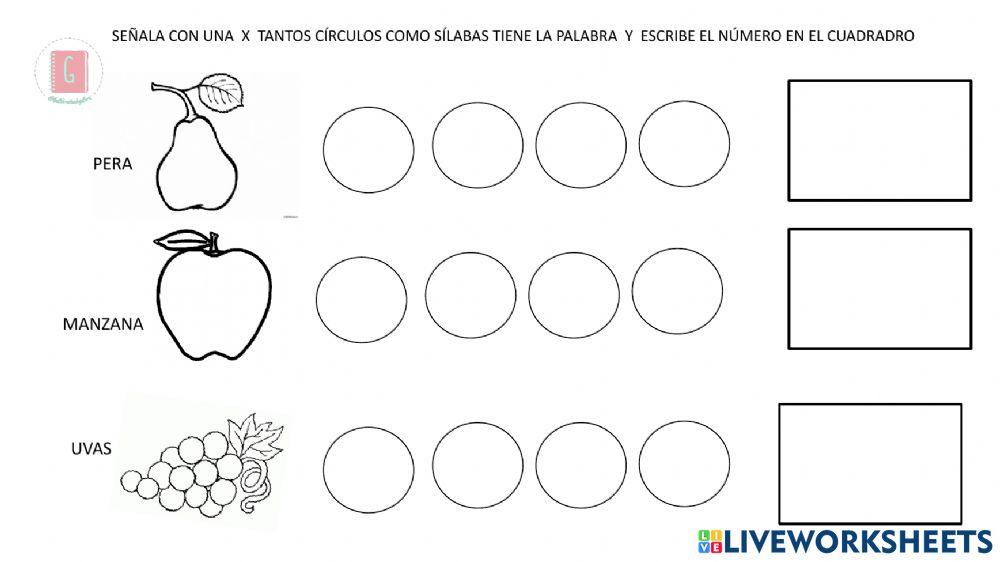 Contar sílabas (frutas)