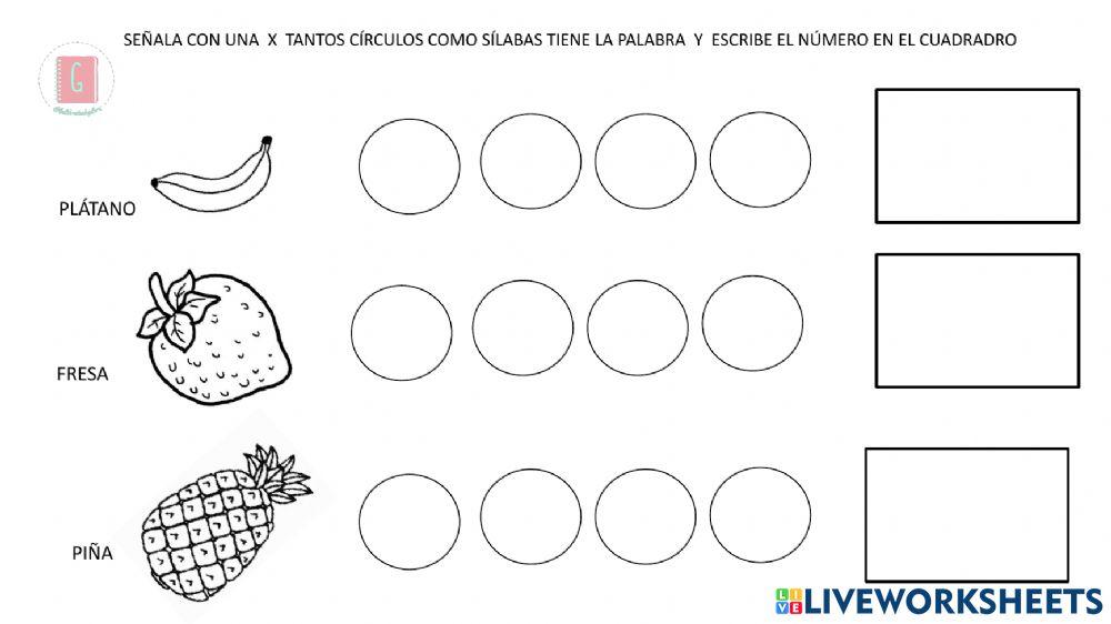 Contar sílabas (frutas)