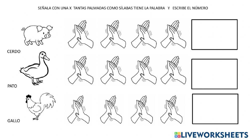 Cuenta silabas animales