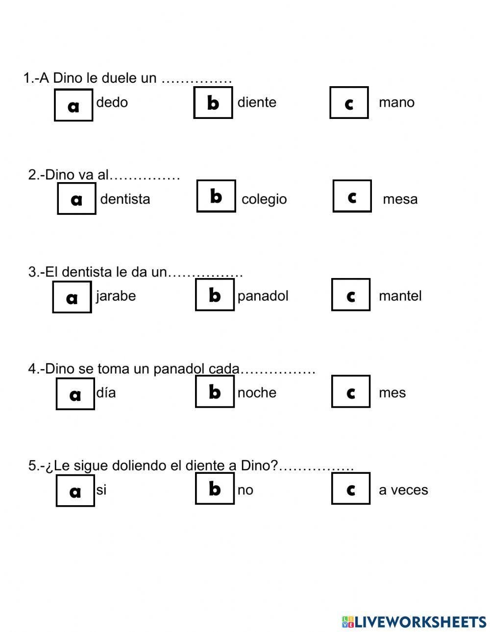 Comprensión lectora:dino Y DINA