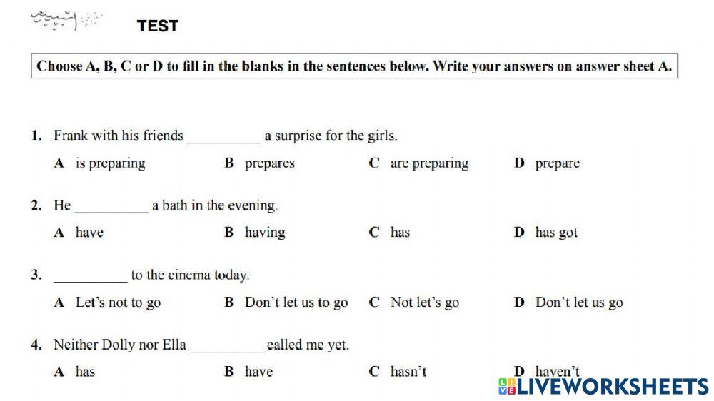 Subject-Verb agreement (2)
