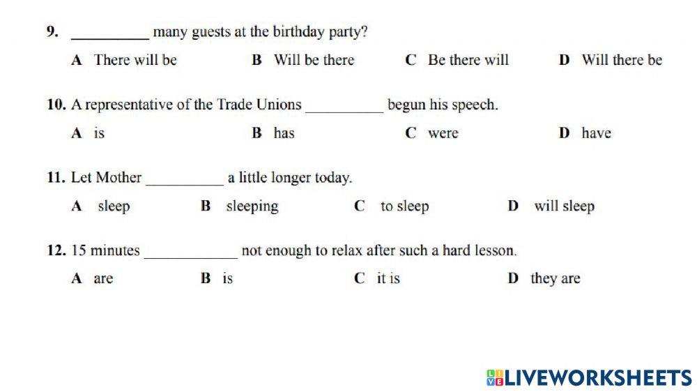 Subject-Verb agreement (2)