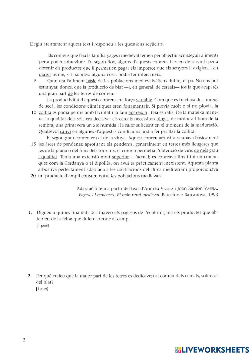 El conreu dels pagesos El conreu dels pagesos