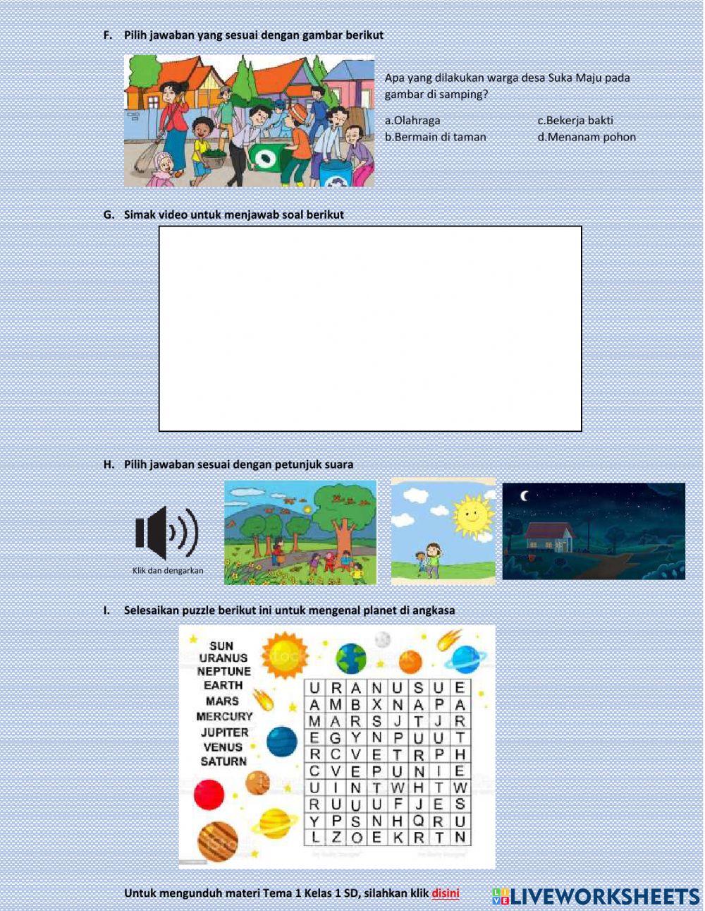Tema 1 SD Kelas 1 -Diriku-