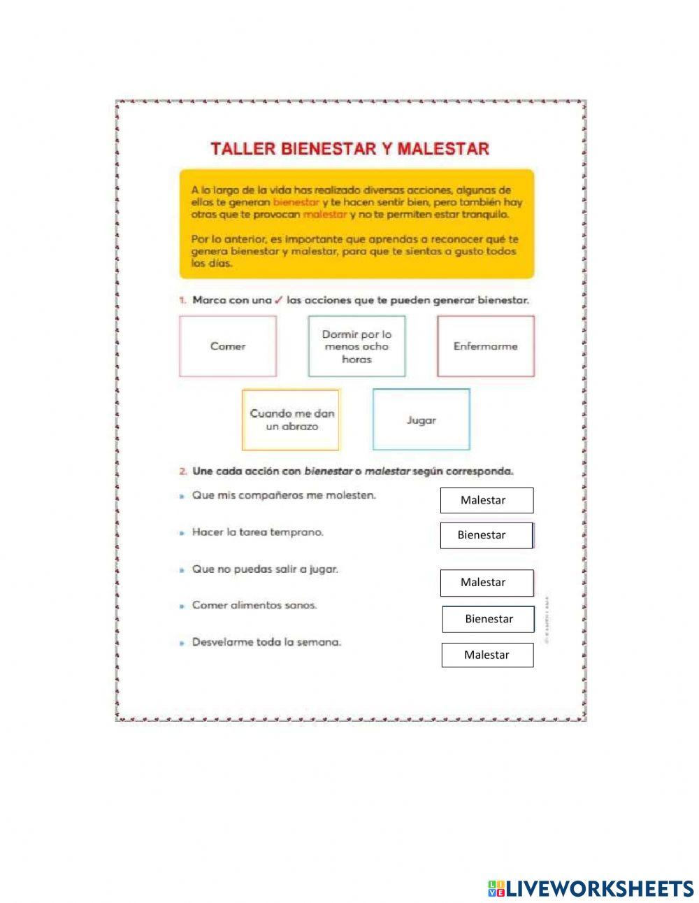 Bienestar y malestar