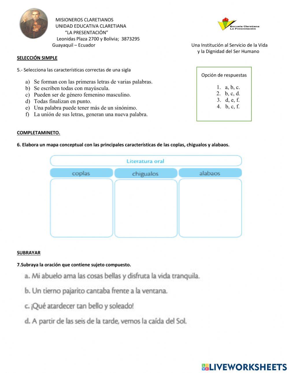 Suativa del quimestre 1
