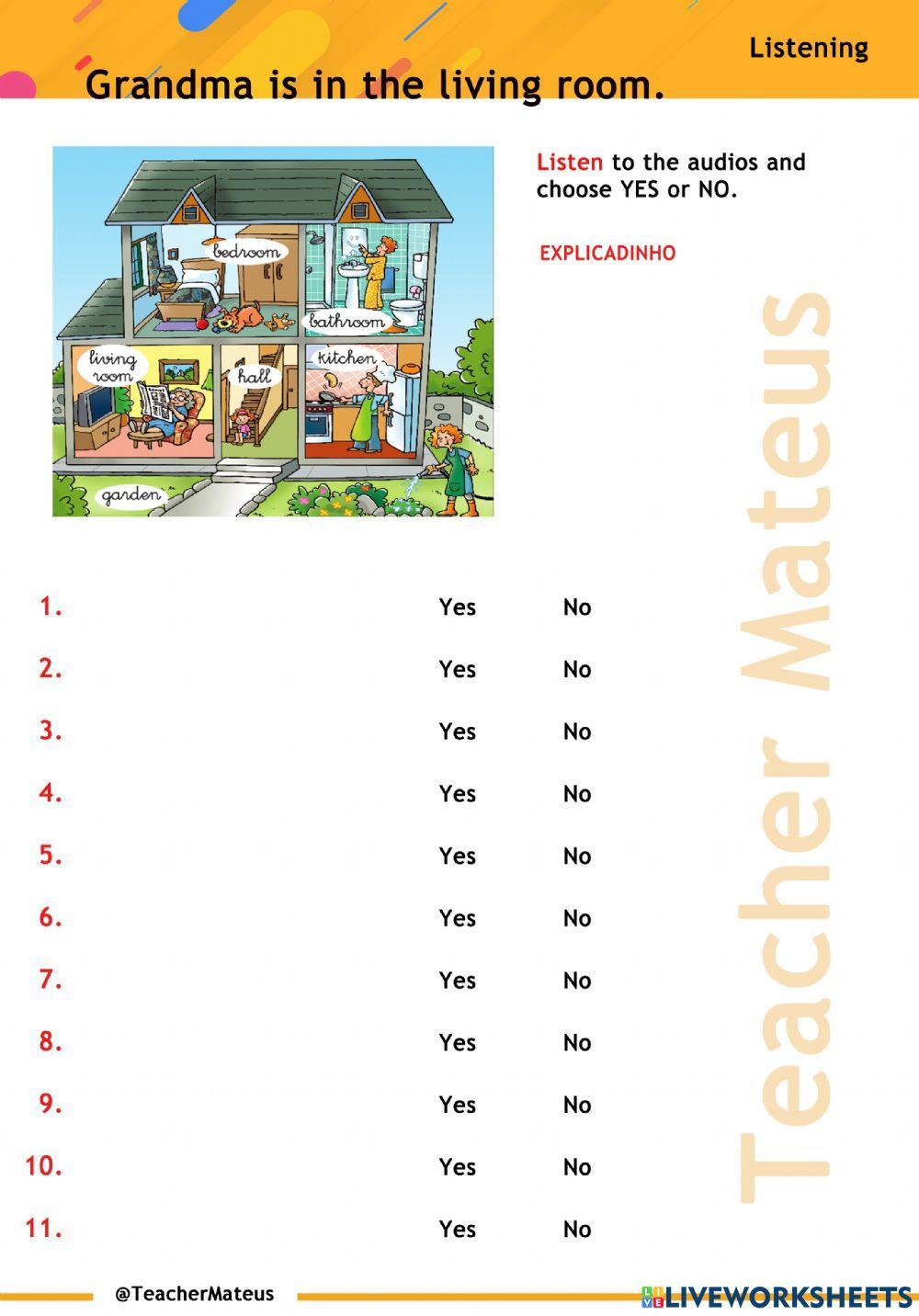 FF 1 - Unit 08 - PRESENT SIMPLE - Grandma is in the living room - Listening