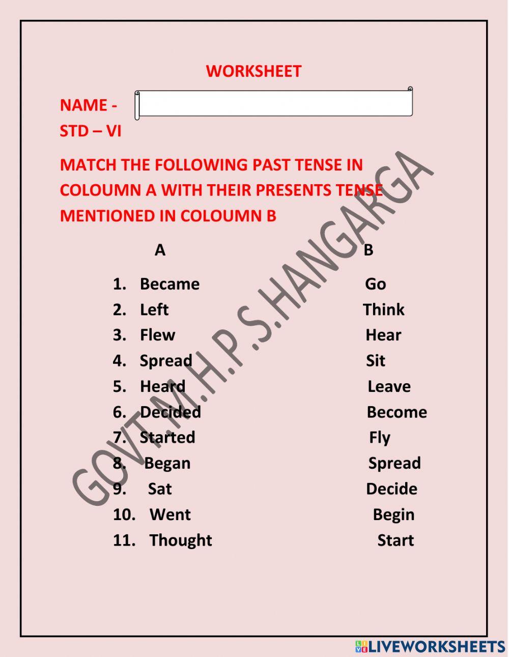 Present Tense And Past Tense