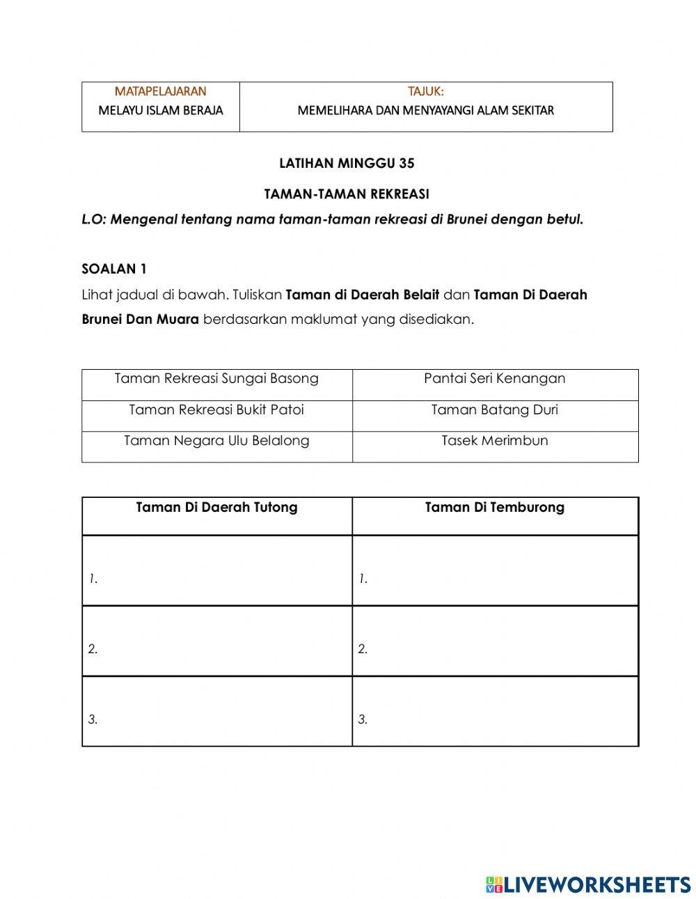 Taman rekreasi di brunei