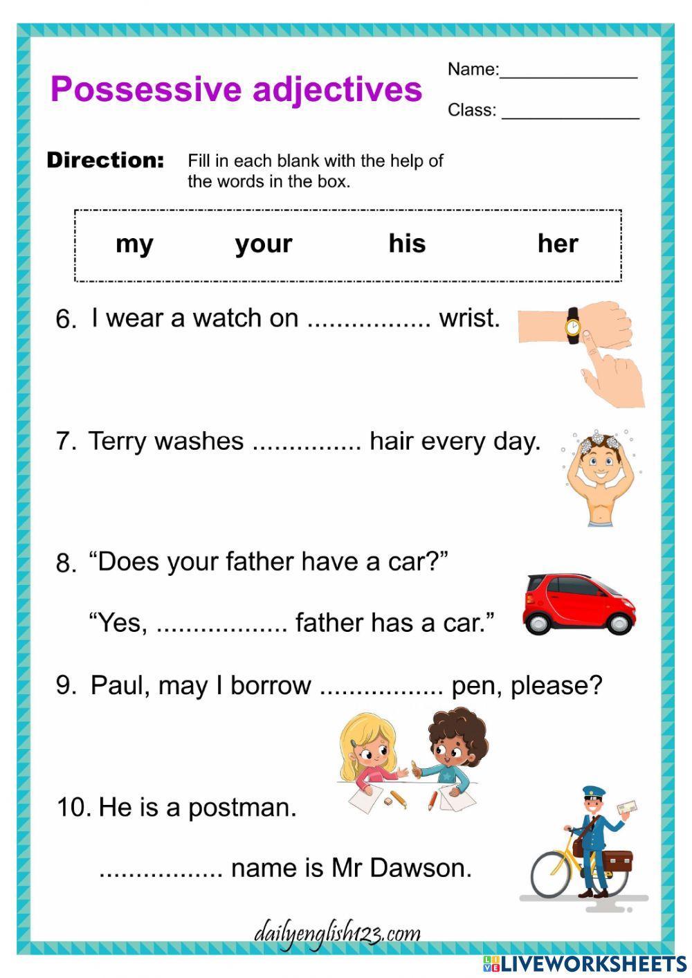 Possessive adjective 2