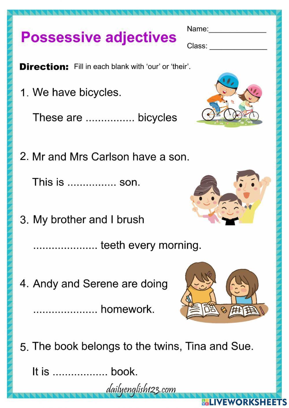 Possessive adjective 2