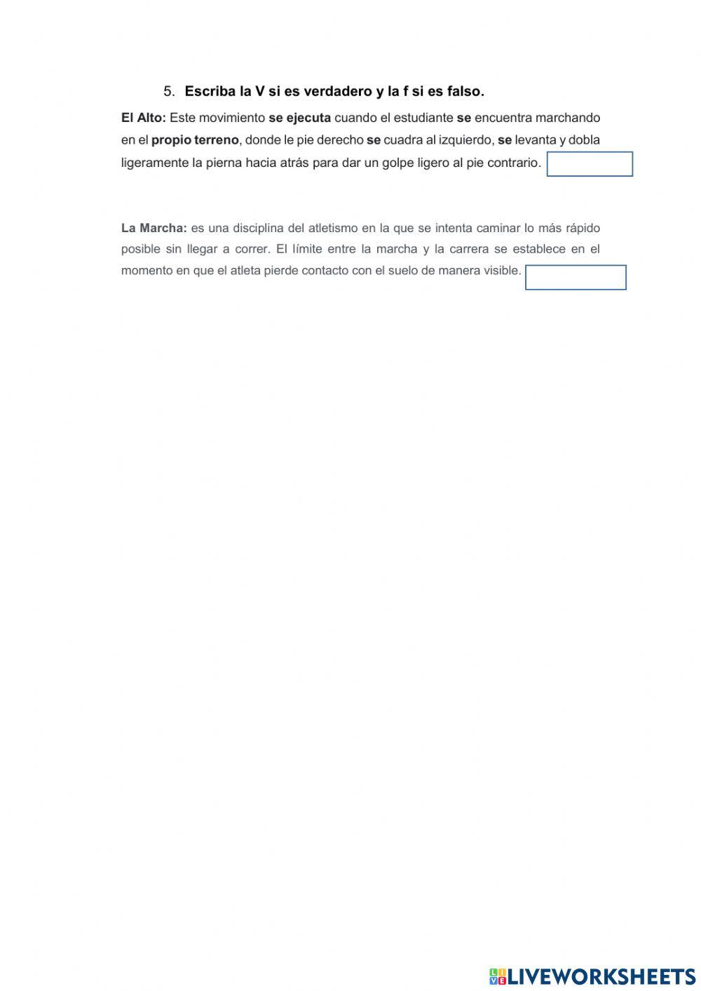 Ejercicios de orden bachilerato