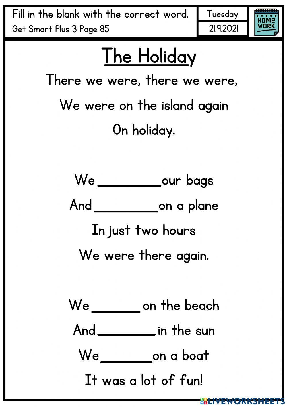 UNIT 9- On Holiday Year 3