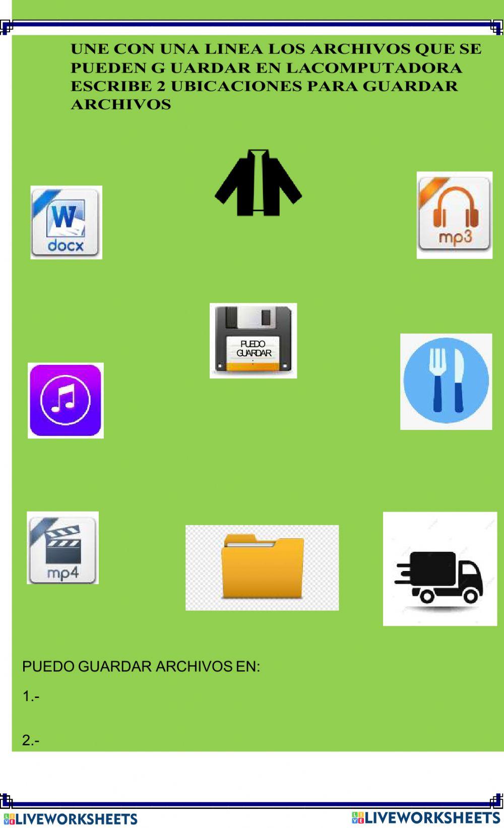 Ubicaciones para guardar archivos