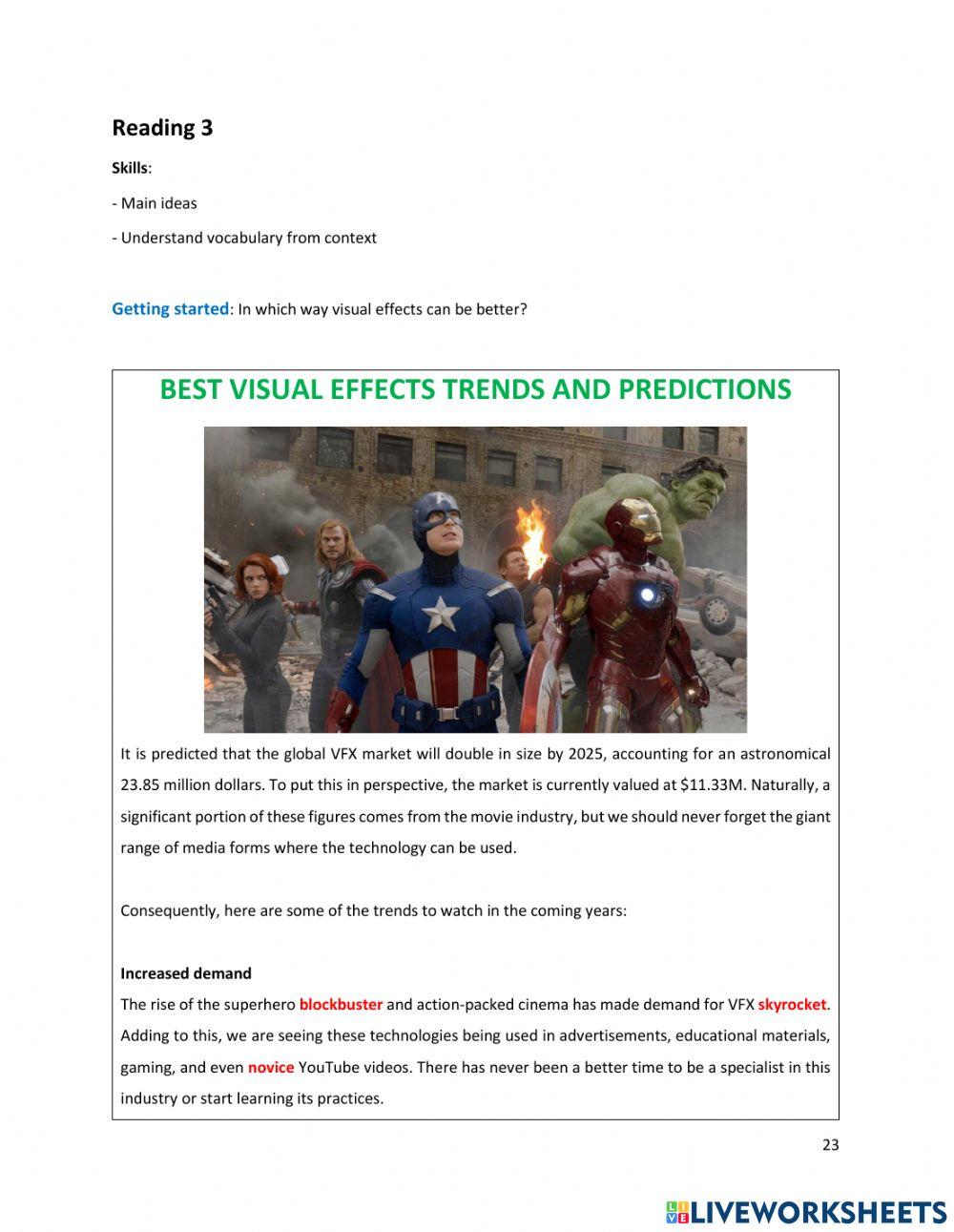 Best visual effects trends and predictions