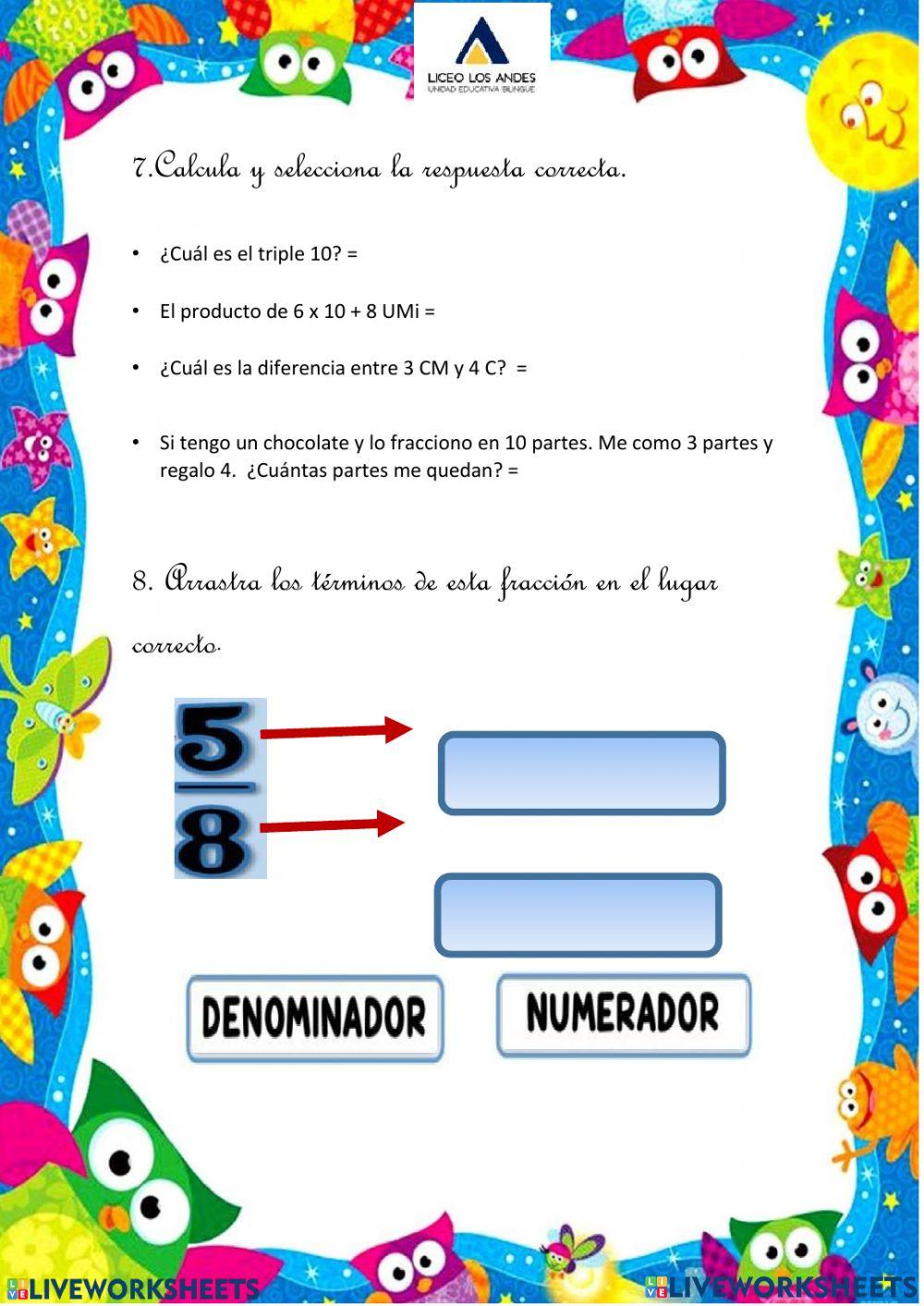 Evaluación de Matemática