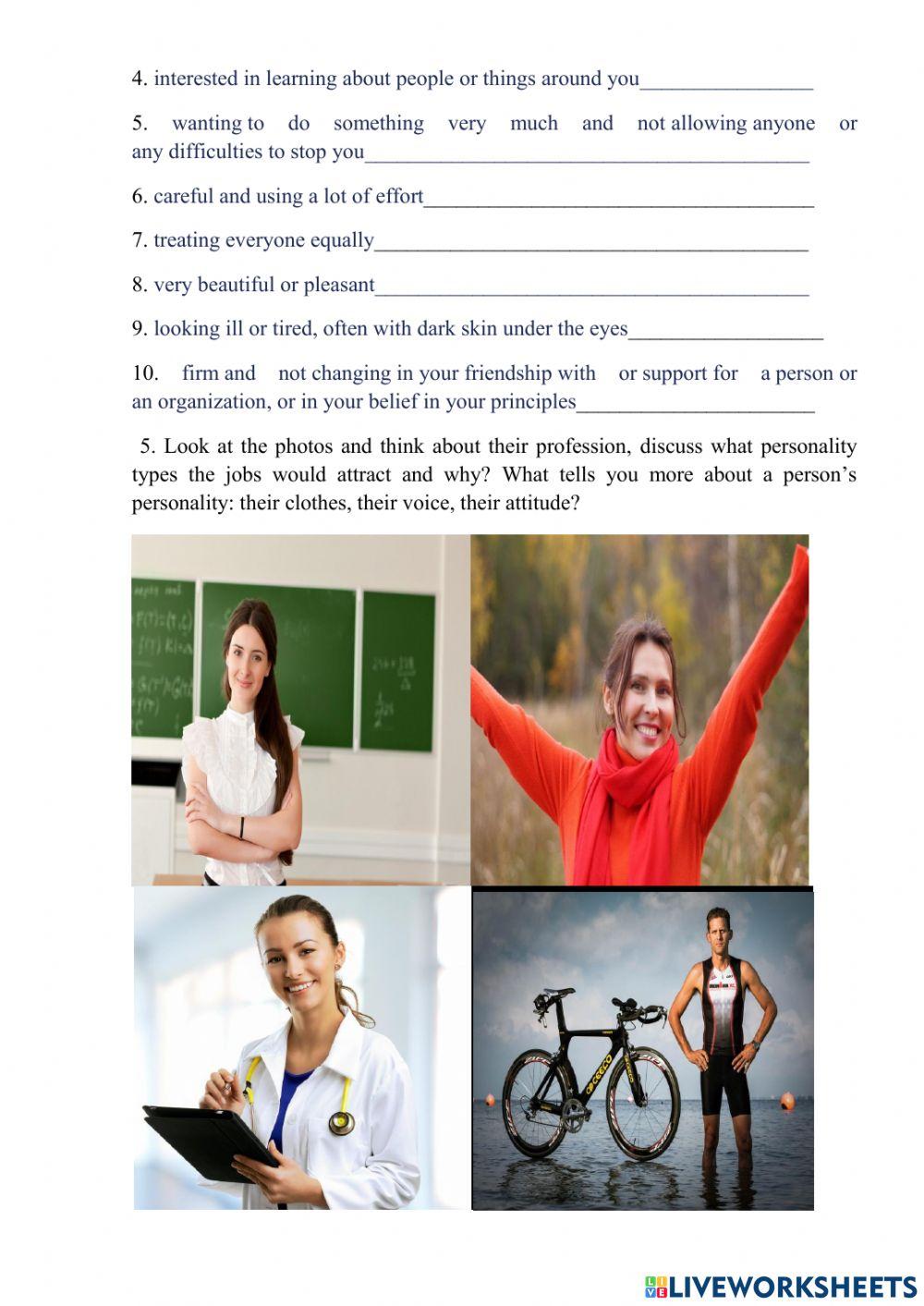 Personality adjectives