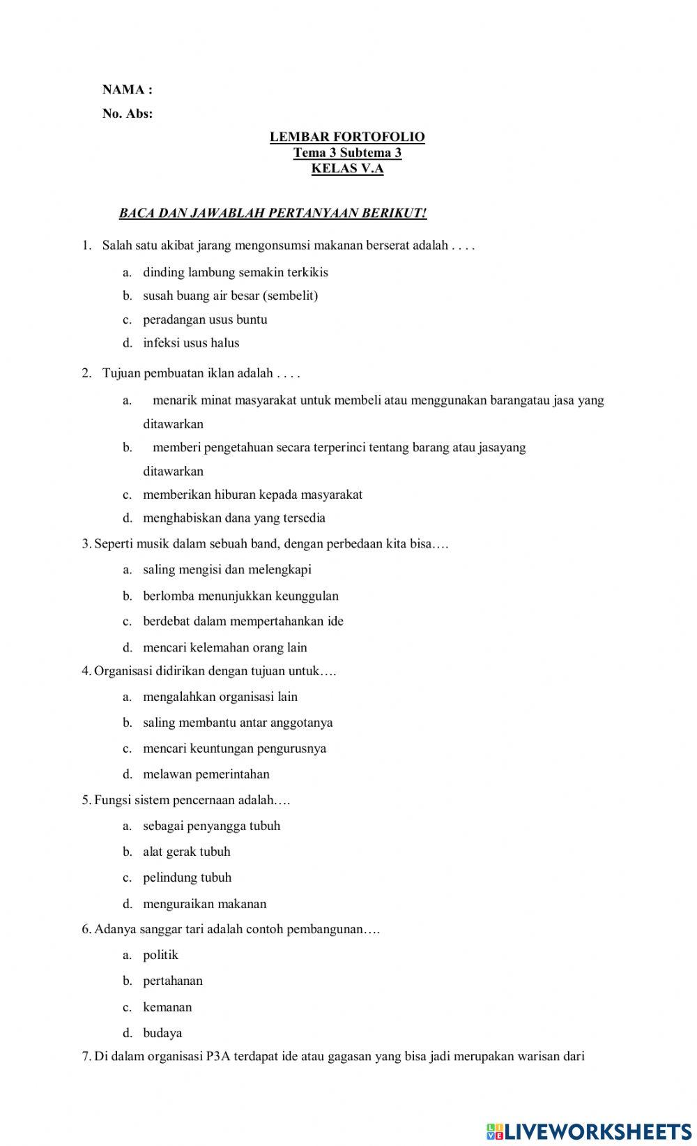 Tema 3 ST 3 PB 5-6 Kelas V.A