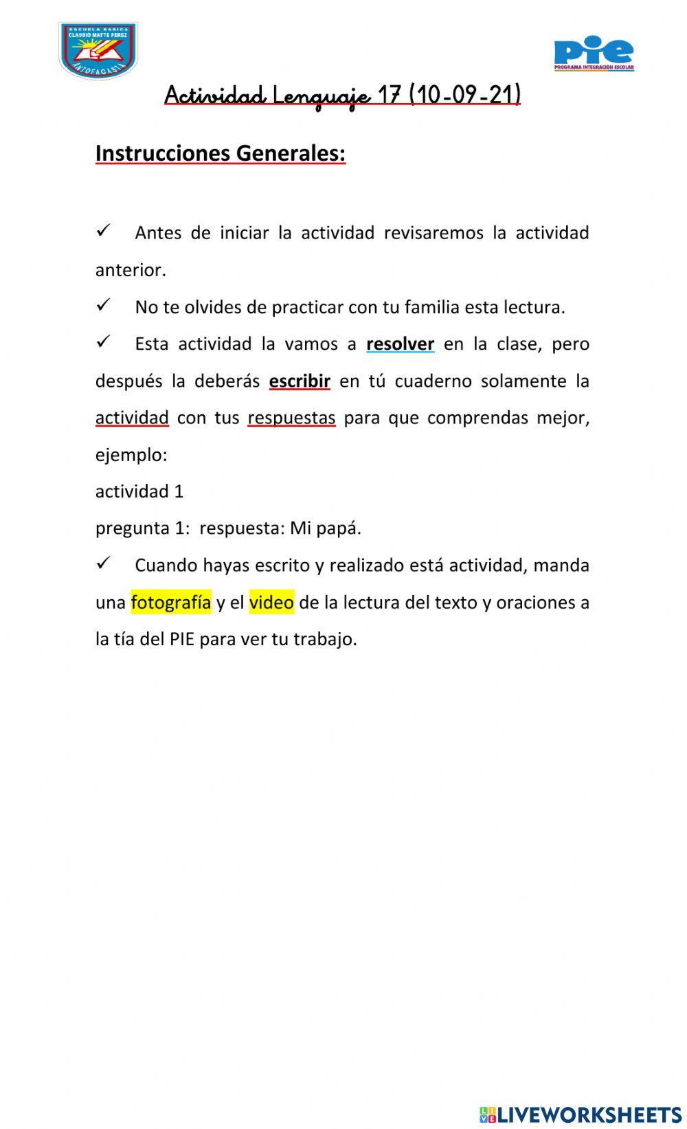 Actividad Reforzamiento Lector 17 (10-09-21)