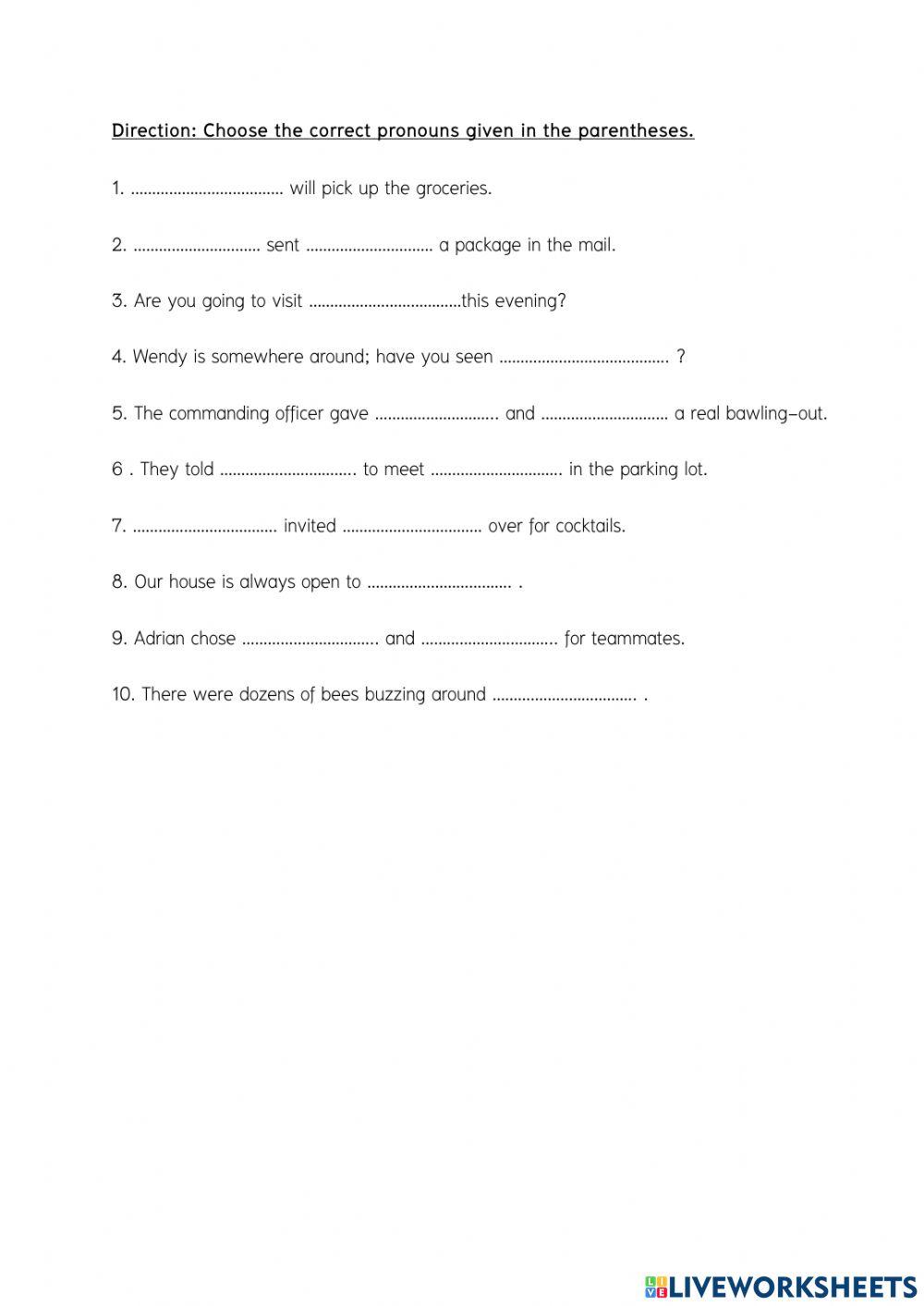 Subject and Object Pronoun